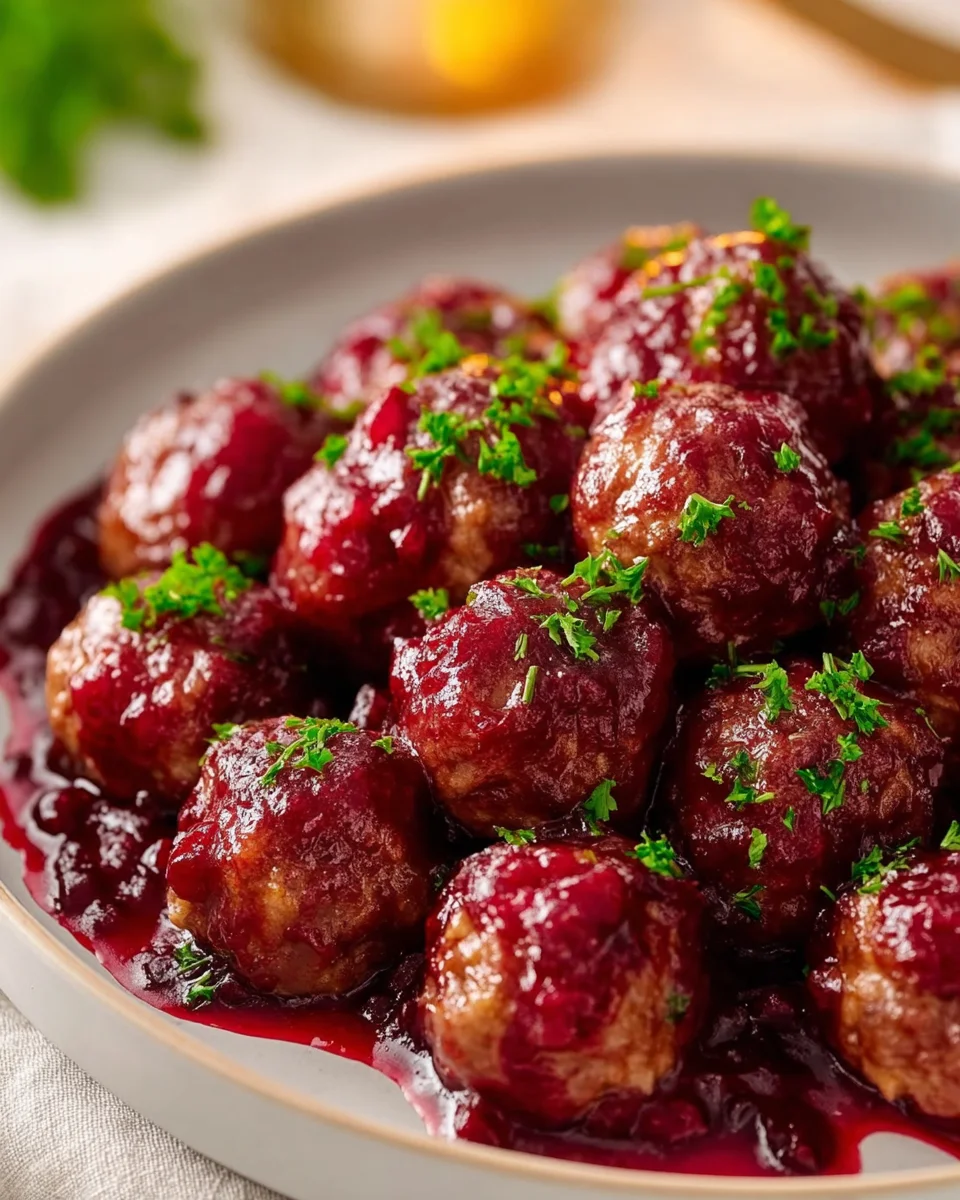 Festliche Cranberry Rinder-Fleischbällchen – Schnell & Lecker