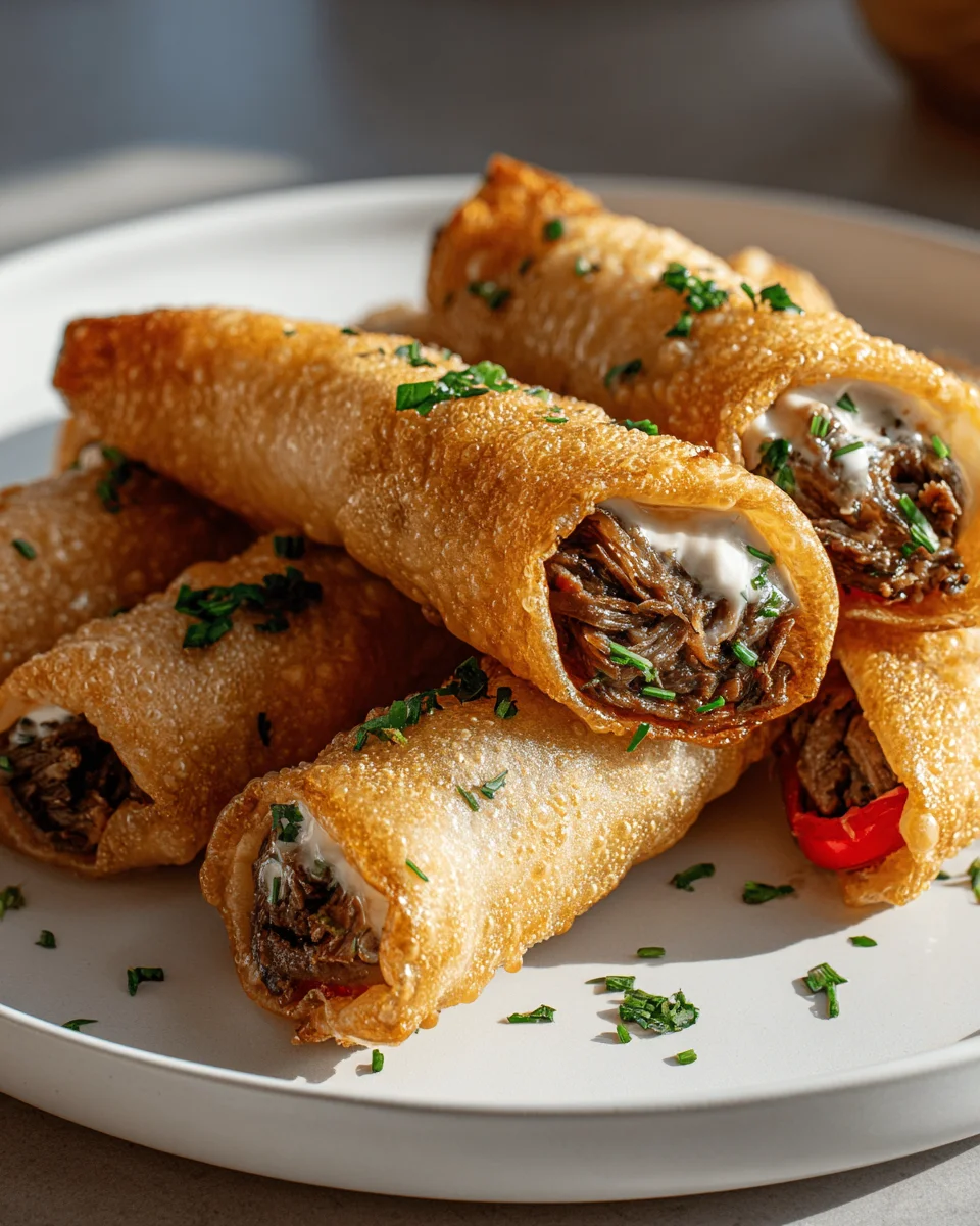 Philly Cheesesteak Frühlingsrollen: Knuspriger Genuss