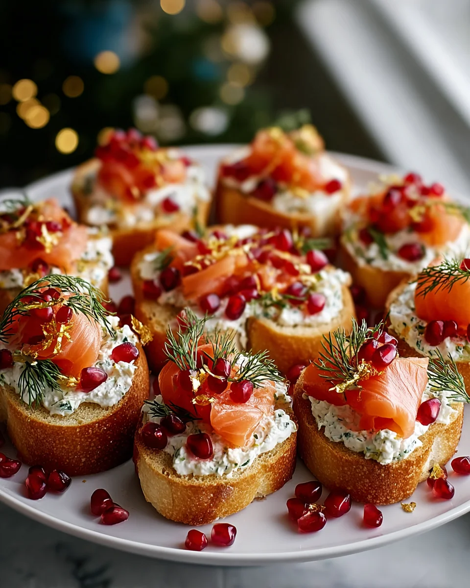 Weihnachts-Bruchetta-Kranz mit Räucherlachs Rezept
