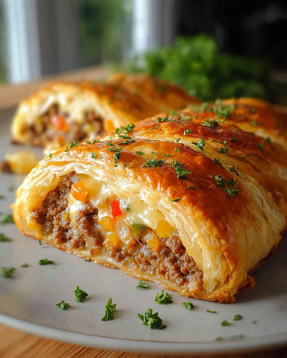 Hackfleisch Käse Blätterteig Rolle: Knusprig & Herzhaft!