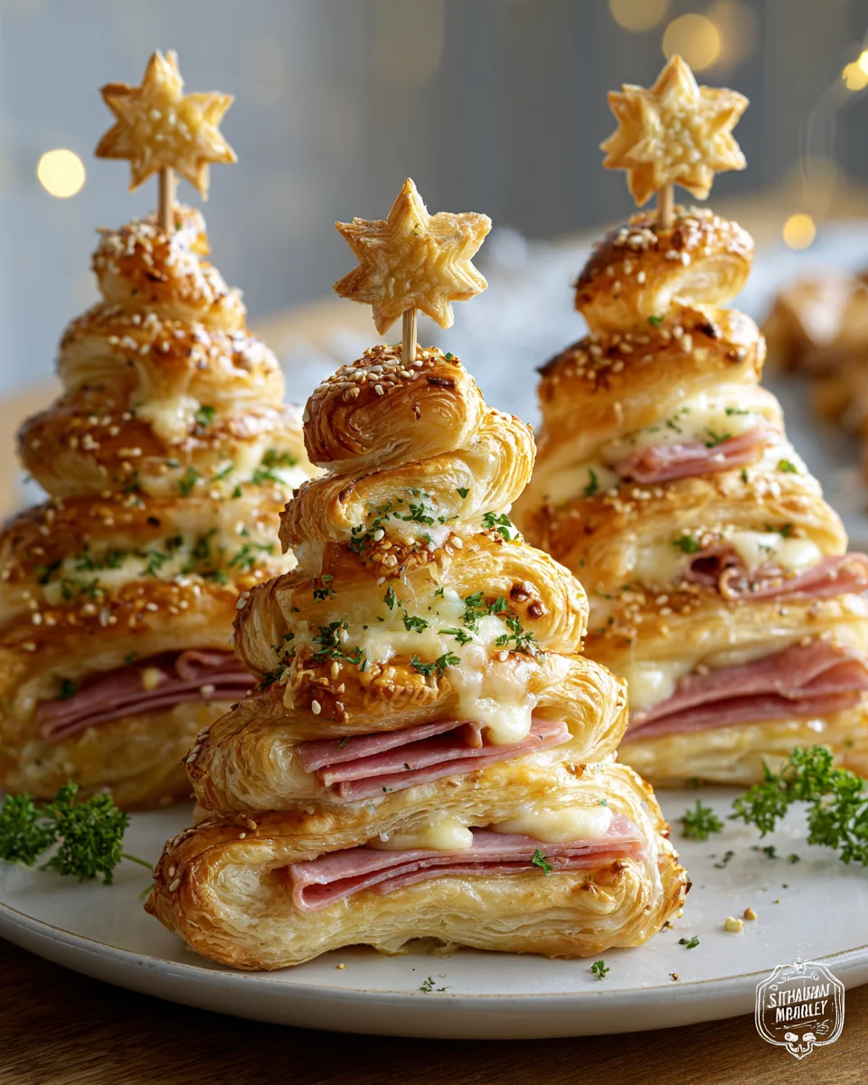 Beef Ham Cheese Puff Pastry Weihnachtsbaum Rezept