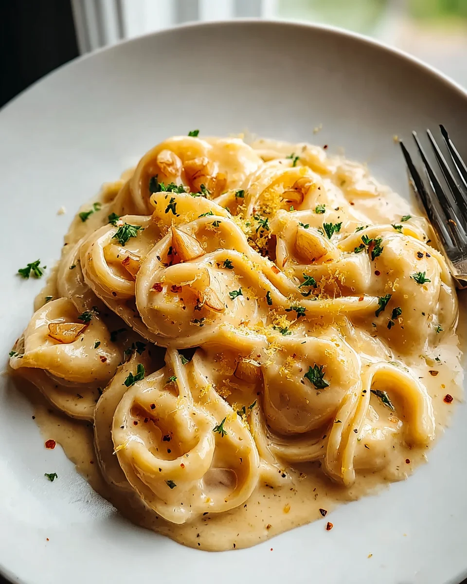 Ultimative cremige Gerösteter-Knoblauch-Zitronen Pasta-Soße