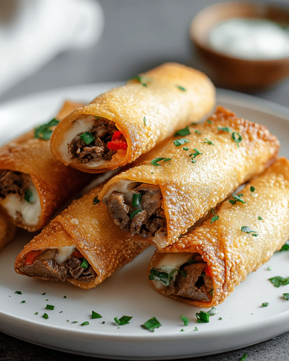 Philly Cheesesteak Frühlingsrollen: Knuspriger Genuss