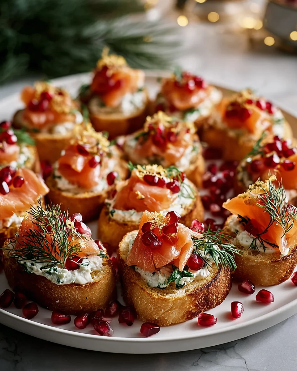 Weihnachts-Bruchetta-Kranz mit Räucherlachs Rezept