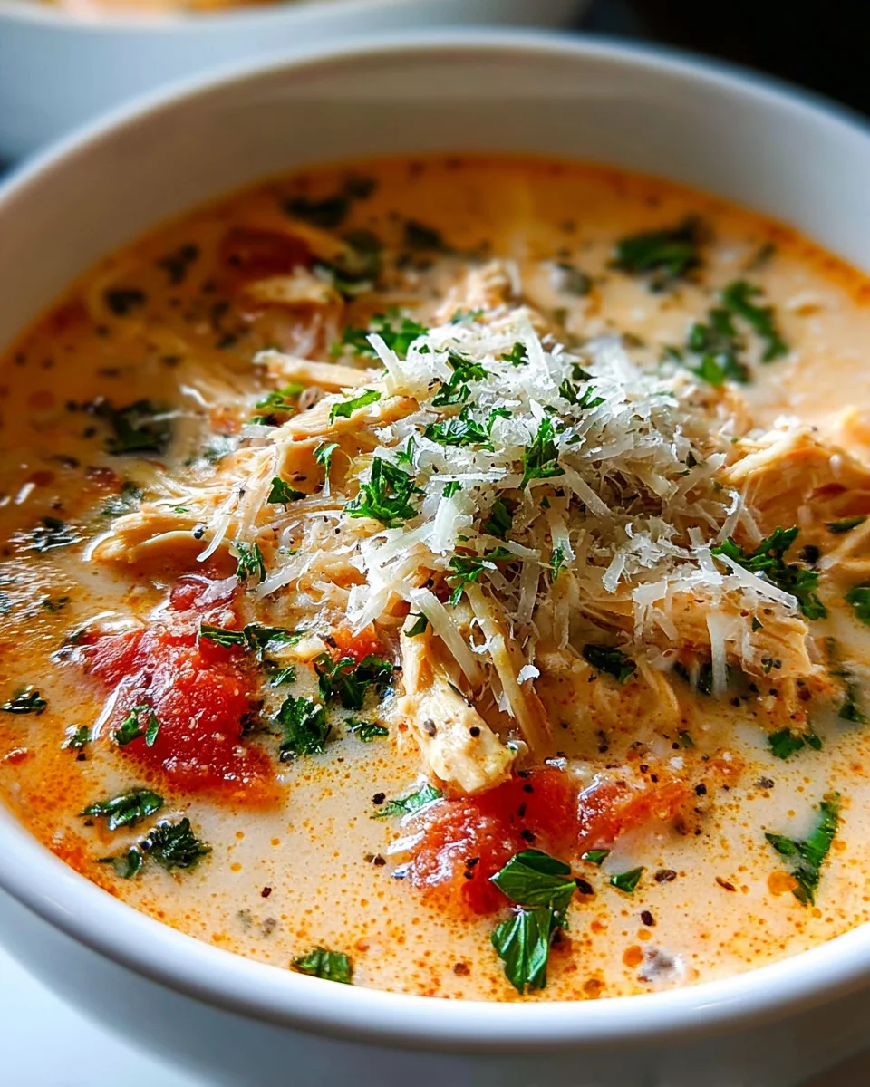 Einfache Cremige Crock Pot Hähnchen Parmesan Suppe Rezept