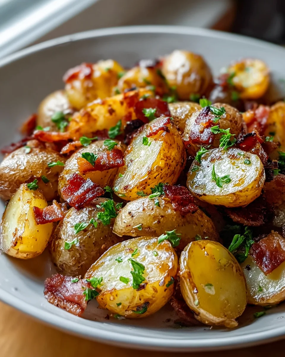 Knuspriger Rinderbacon: Honig-geröstete Kartoffeln einfach