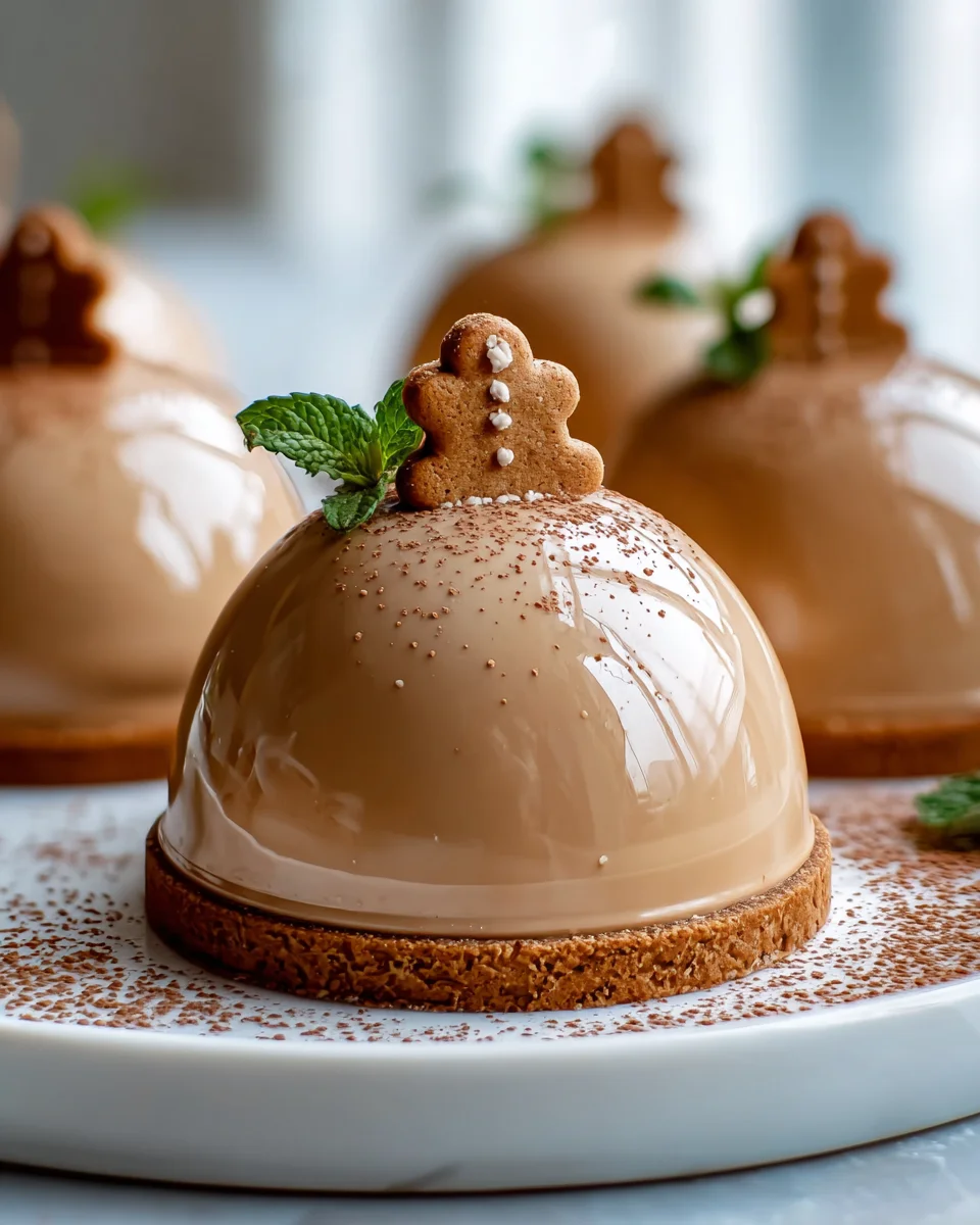 Alkoholfreie Gin-Extrakt Lebkuchen Latte Mousse Domes