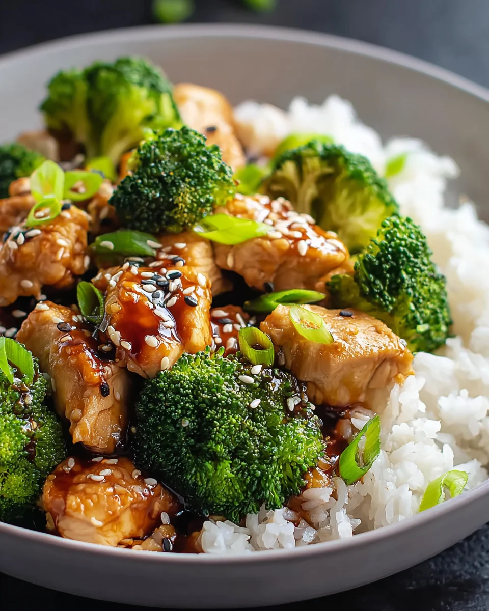Gesundes Chicken Teriyaki mit Brokkoli und Reis – Lecker!