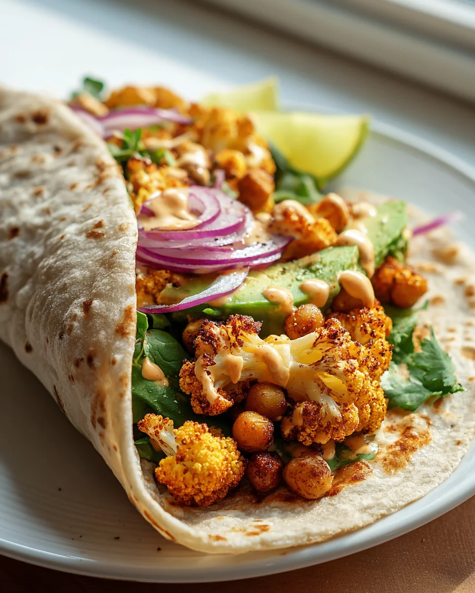Chili Limetten Kichererbsen Blumenkohl Wrap – Gesund & Lecker!