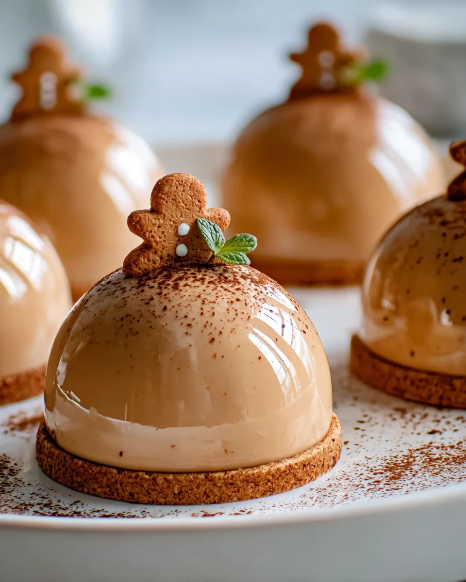 Alkoholfreie Gin-Extrakt Lebkuchen Latte Mousse Domes