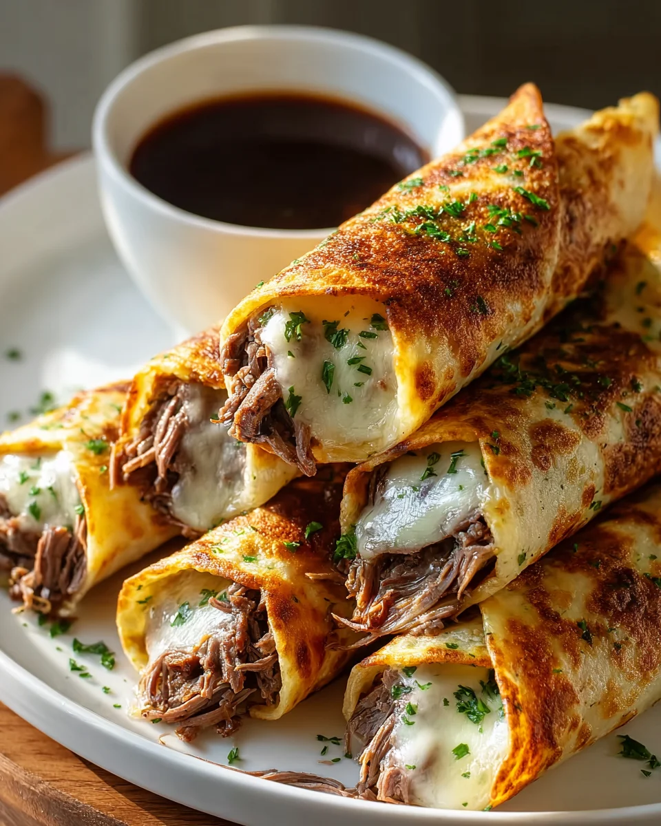 Leckere French Dip Tortilla Roll Ups – Ein einfaches Rezept!