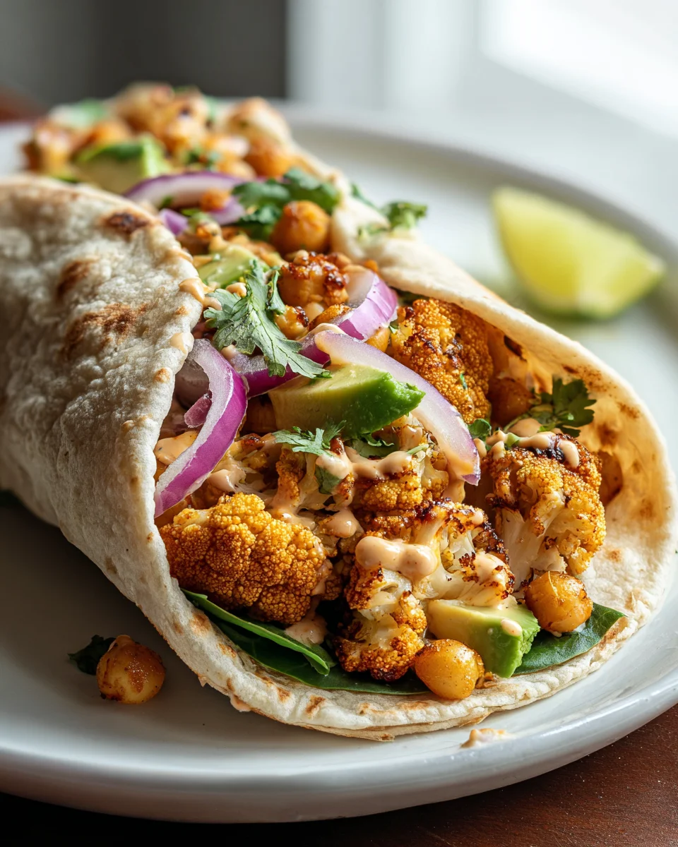 Chili Limetten Kichererbsen Blumenkohl Wrap – Gesund & Lecker!