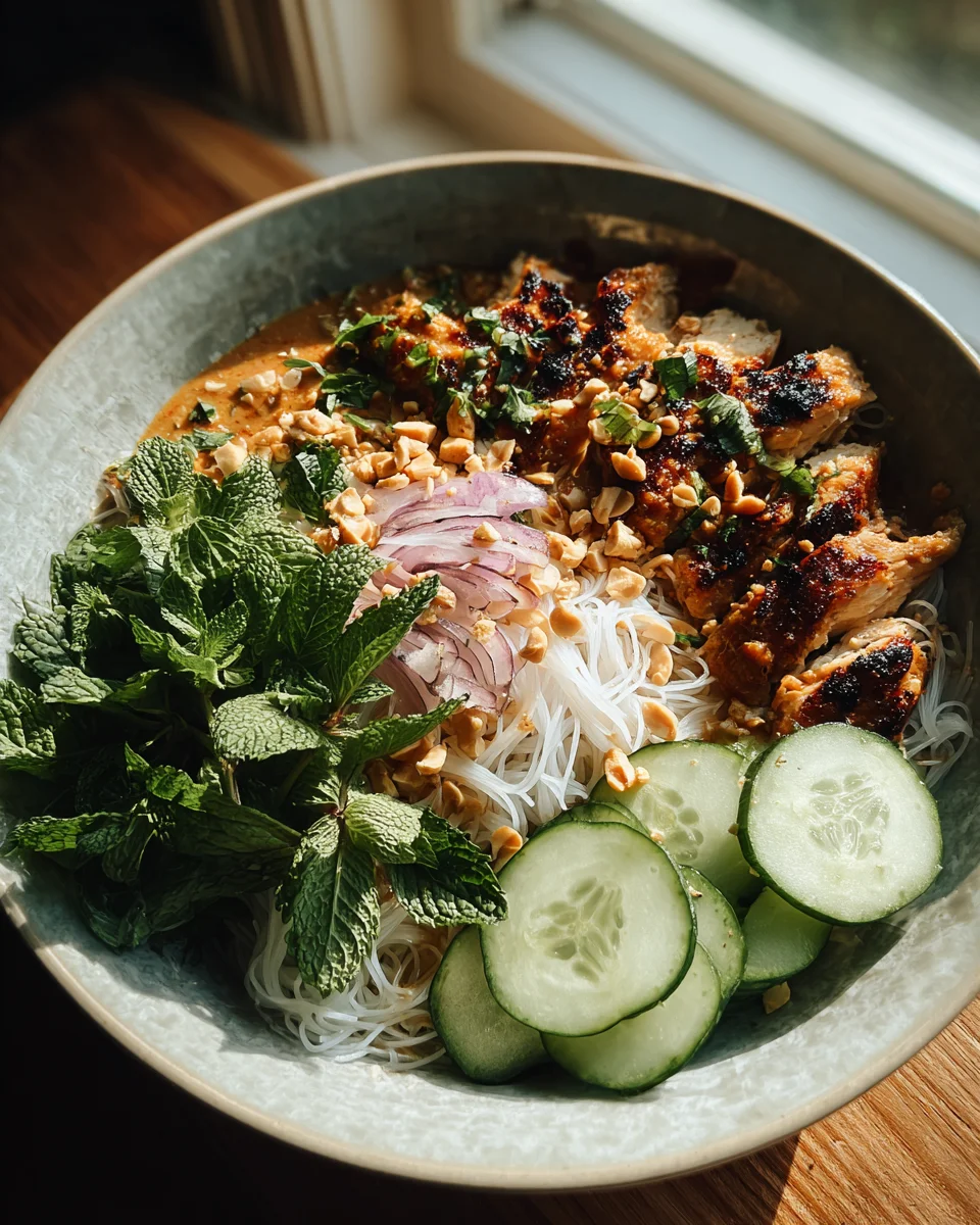 Thai Peanut Chicken Noodle Bowls – Köstliches Rezept für Genießer!