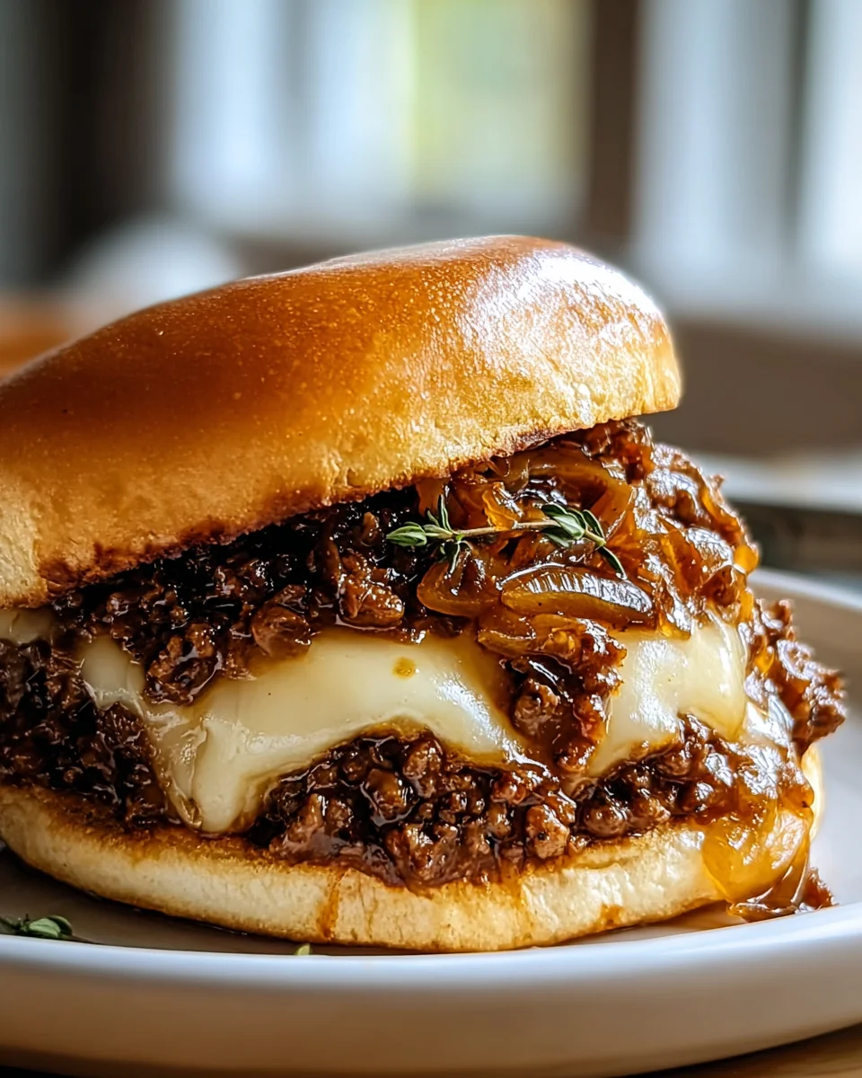 Unwiderstehliche Französische Zwiebel-Rindfleisch Sloppy Joes