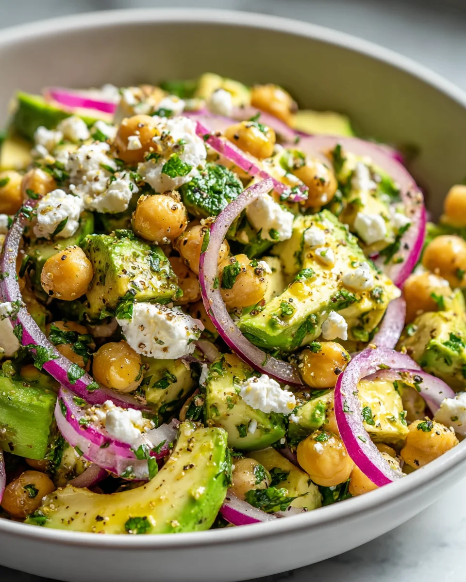 Kichererbsen Feta Avocado Salat: Dein schneller, frischer Genuss!