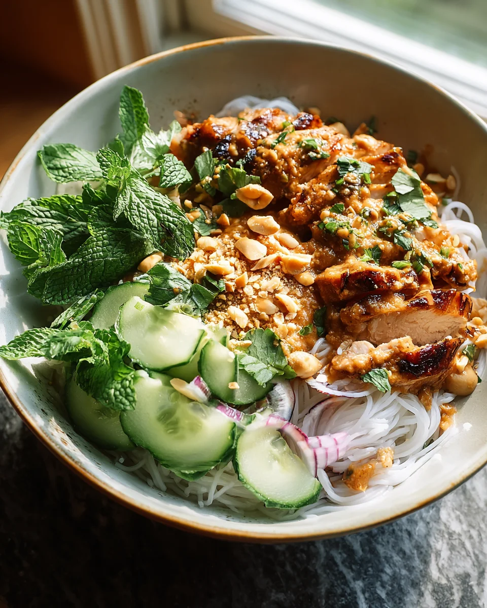 Thai Peanut Chicken Noodle Bowls – Köstliches Rezept für Genießer!