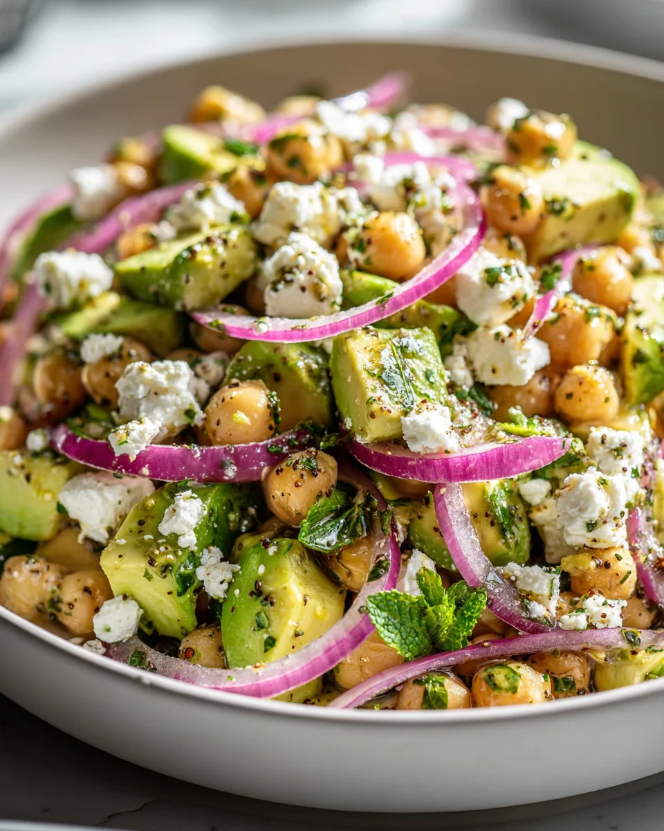 Kichererbsen Feta Avocado Salat: Dein schneller, frischer Genuss!
