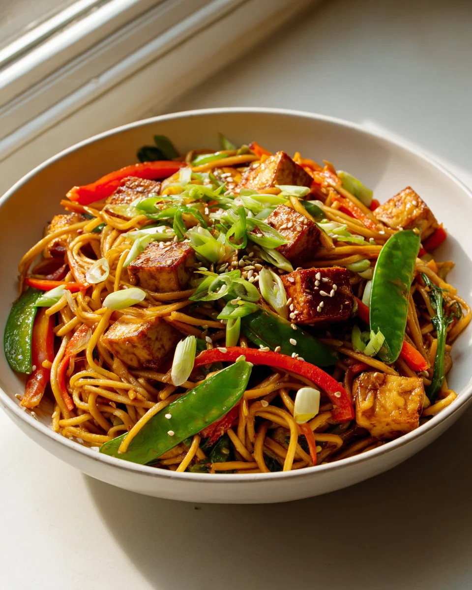 Lo Mein mit knusprigem Tofu: Das schnelle & gesunde Essen