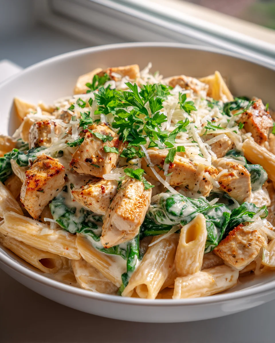 Gesunde Knoblauch-Parmesan Hähnchen-Pasta: Lecker & Leicht