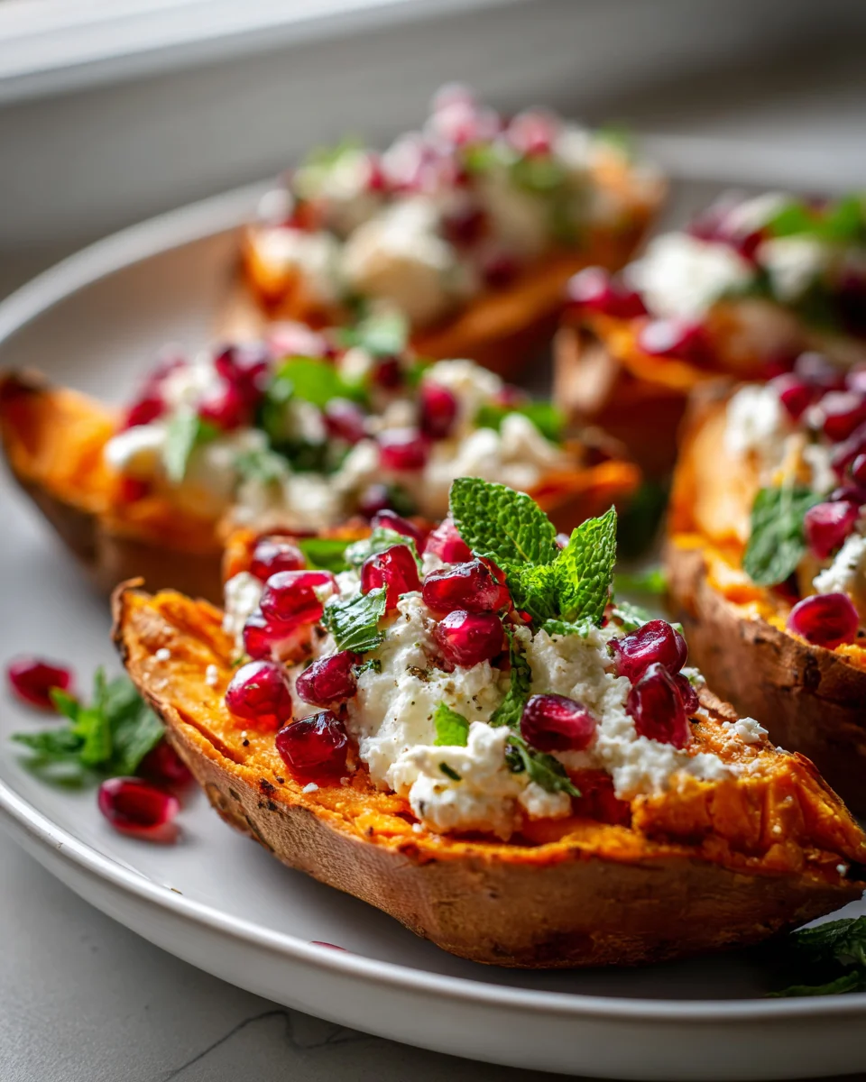 Gefüllte Süßkartoffeln: Honey Feta & Granatapfel Genuss