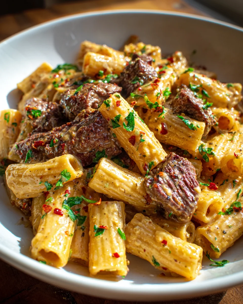 Unwiderstehliche Cowboy Butter Steak Pasta mit Rind