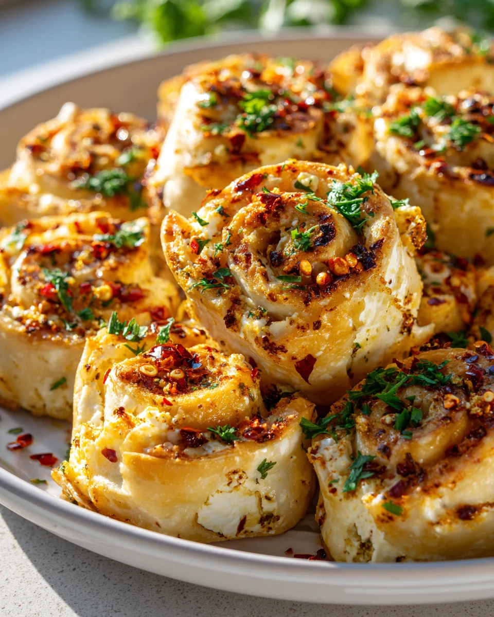 Irresistible Spicy Feta Rolls with Chili Flakes Recipe