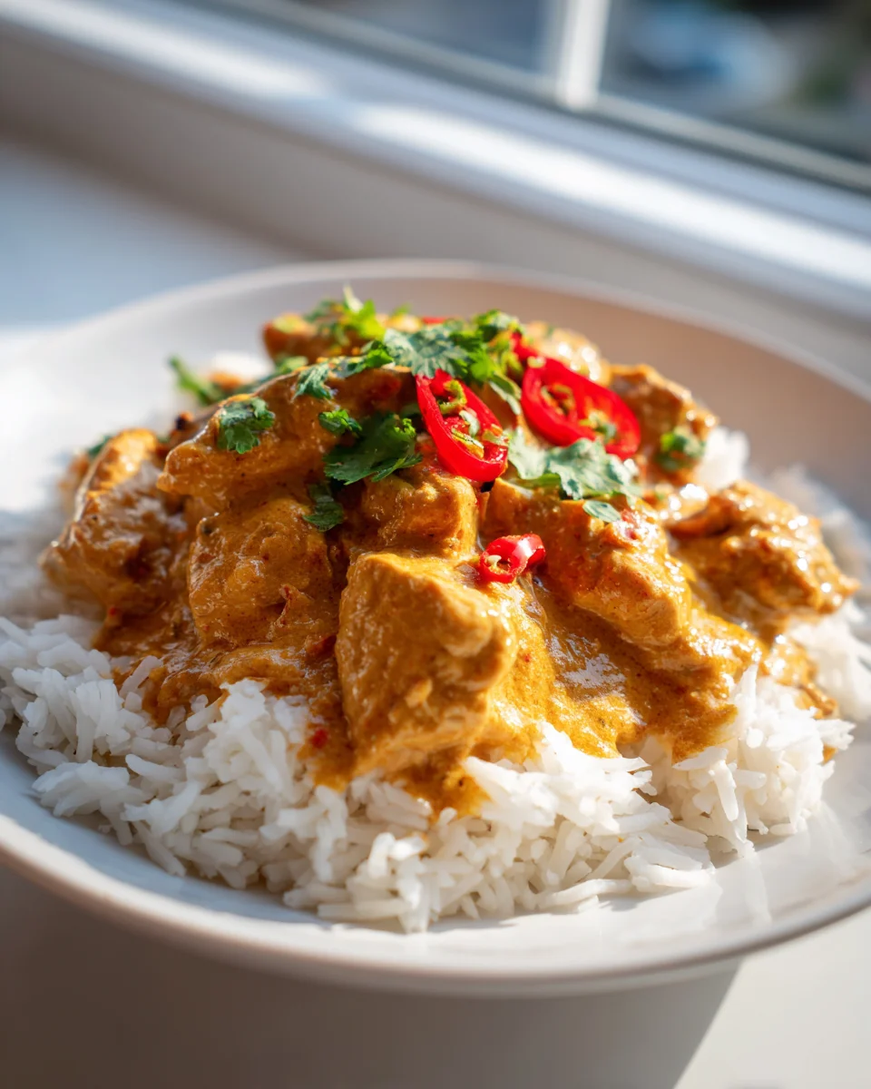 Cremiges Butter Chicken Curry mit Reis – Einfach lecker!