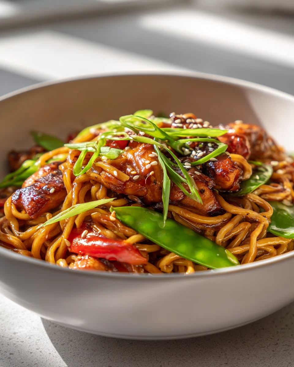 Herzhafte Hähnchen Teriyaki Nudeln: Einfach & Köstlich