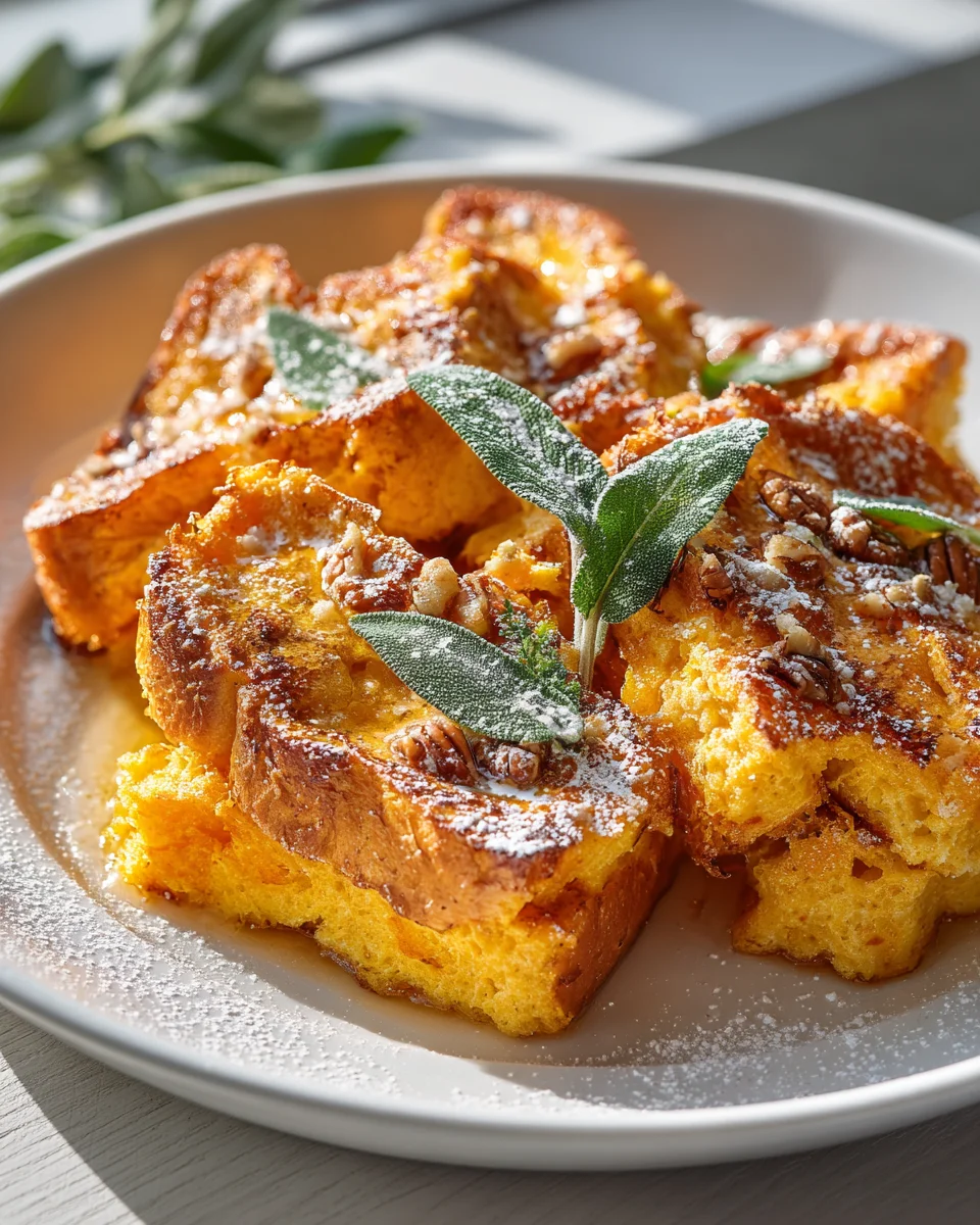 Köstlicher Kürbis French Toast Auflauf für viele!