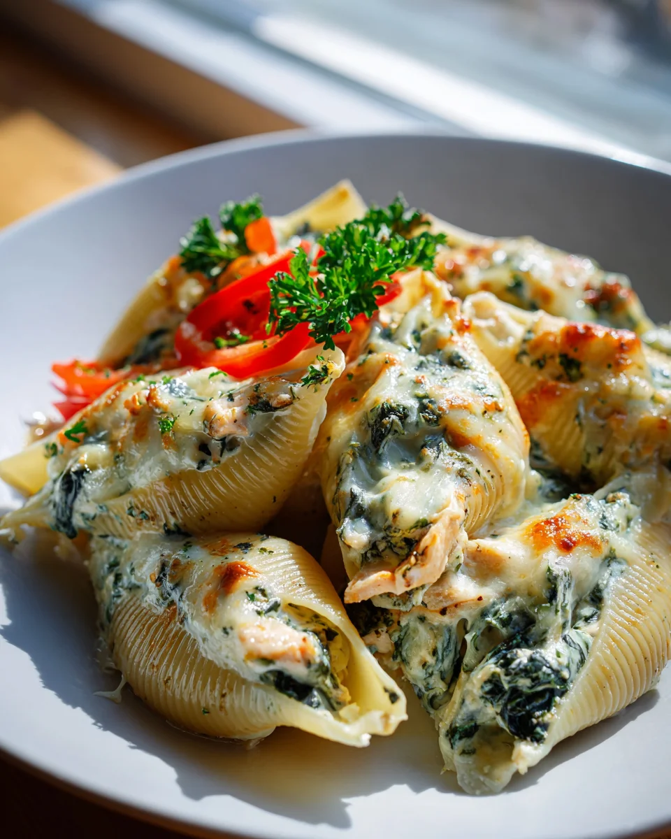 Lachs-Spinat-Artischocken Muscheln: Gefüllte Pasta, unwiderstehlich!
