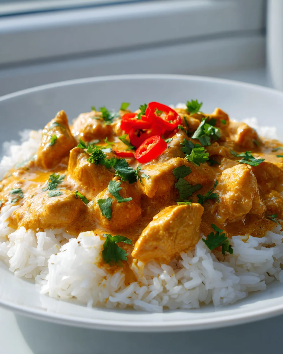 Cremiges Butter Chicken Curry mit Reis – Einfach lecker!