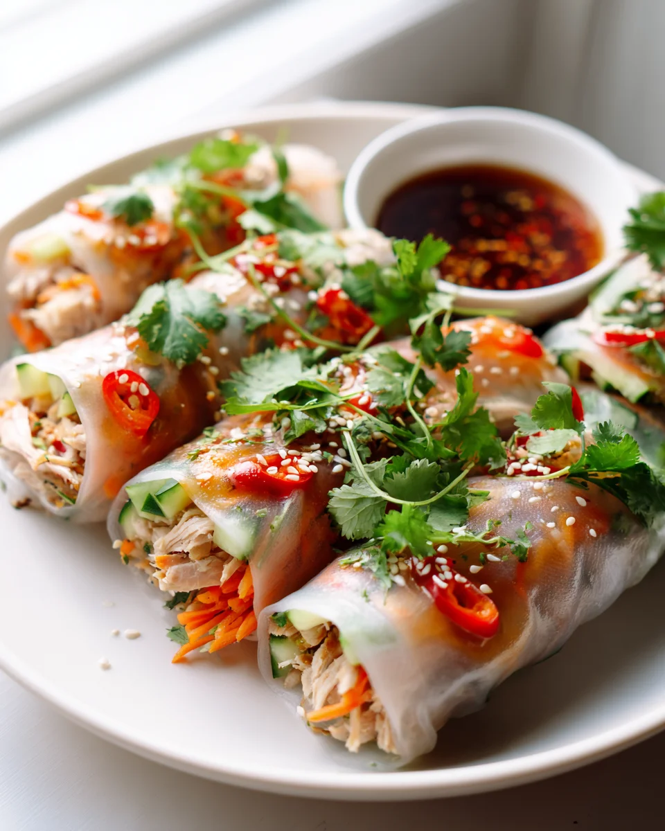 Easy Asian Chili Chicken Rice Paper Wraps: Quick & Flavorful