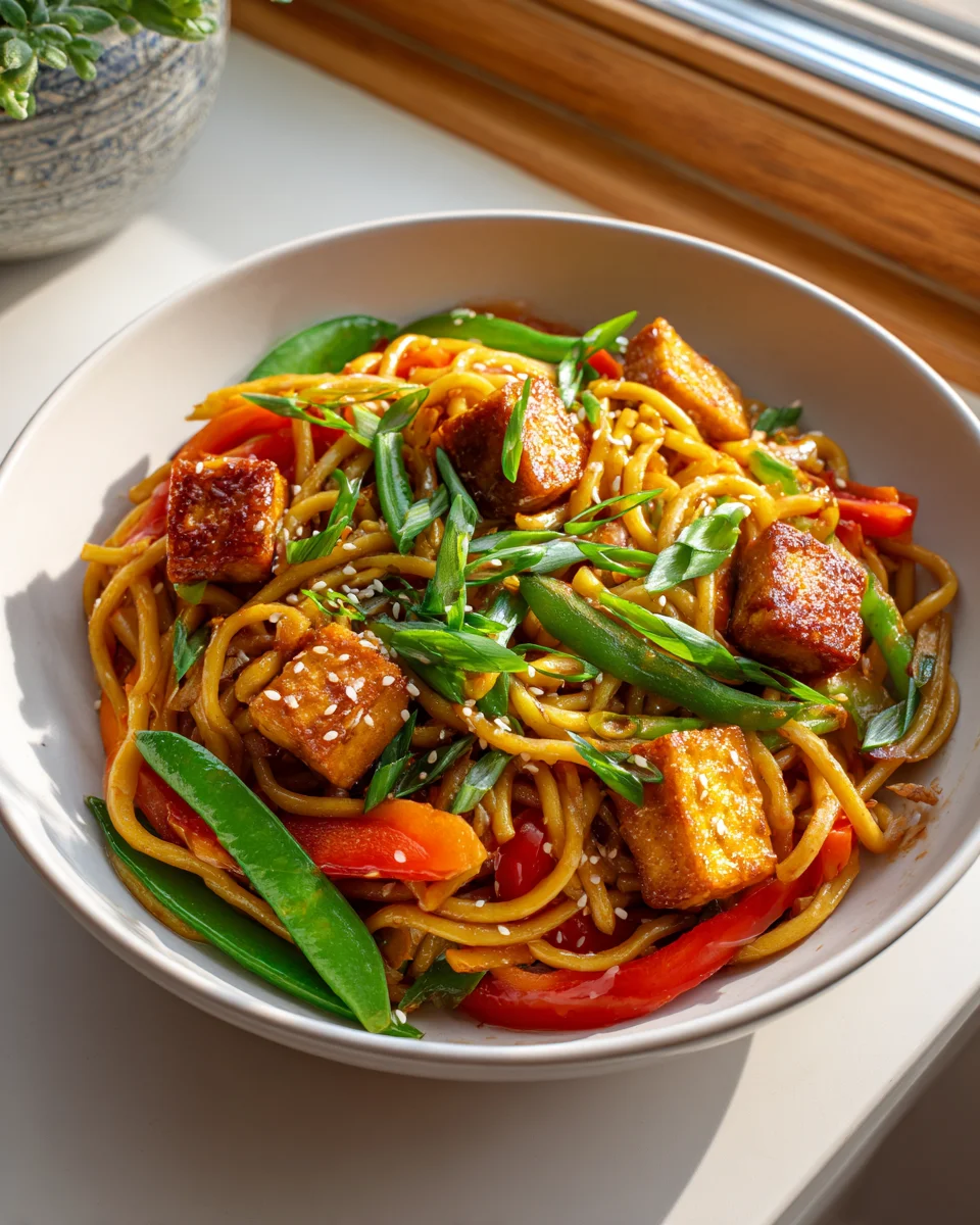 Lo Mein mit knusprigem Tofu: Das schnelle & gesunde Essen