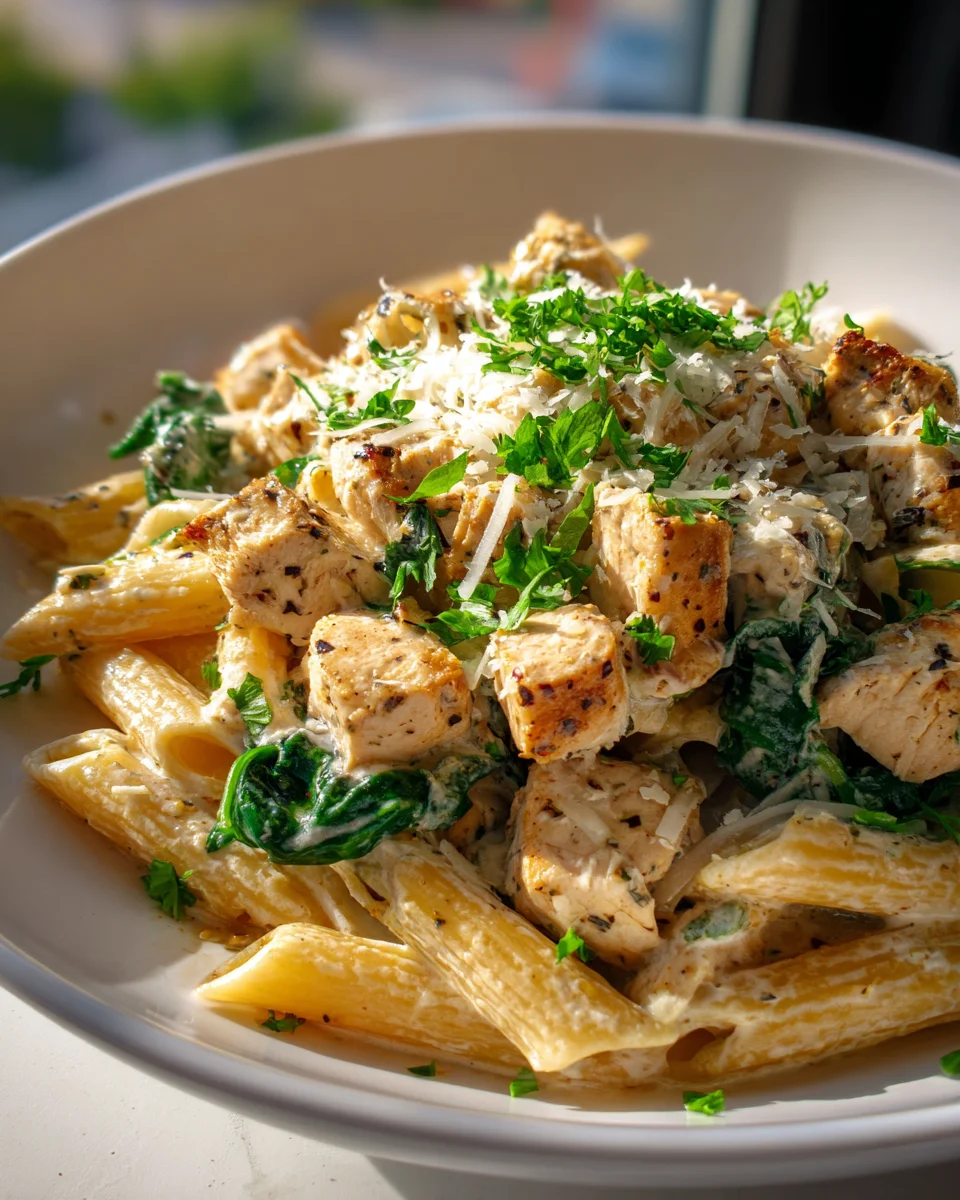 Gesunde Knoblauch-Parmesan Hähnchen-Pasta: Lecker & Leicht