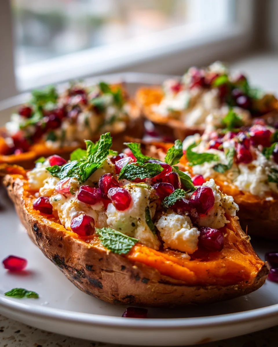 Gefüllte Süßkartoffeln: Honey Feta & Granatapfel Genuss