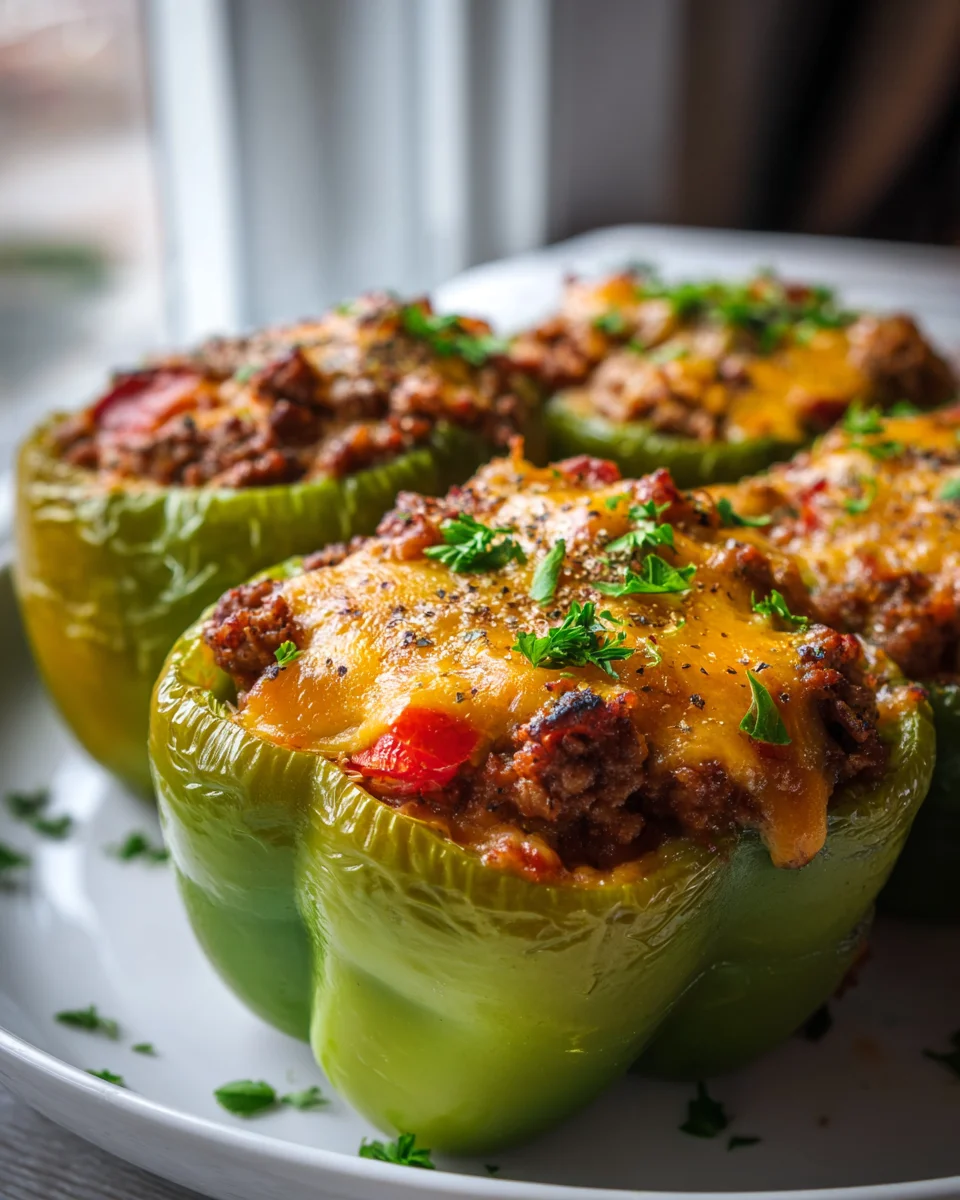 Käseburger gefüllter Paprika Auflauf – Dein neues Lieblingsrezept!