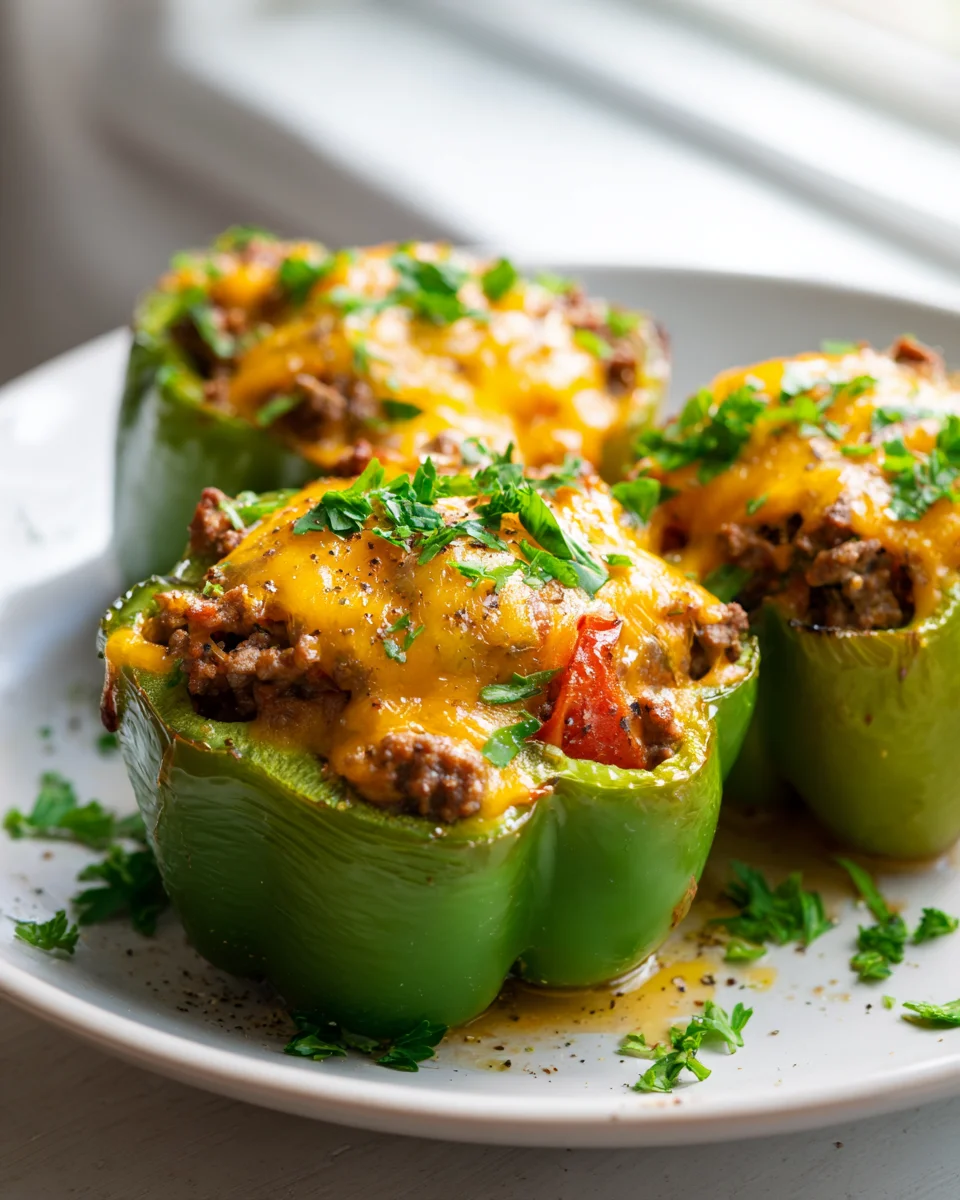 Käseburger gefüllter Paprika Auflauf – Dein neues Lieblingsrezept!