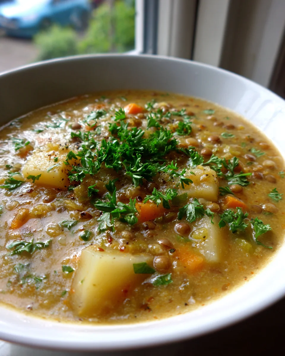 Kartoffel Linsensuppe: Satt, proteinreich & lecker! Schnell gemacht.