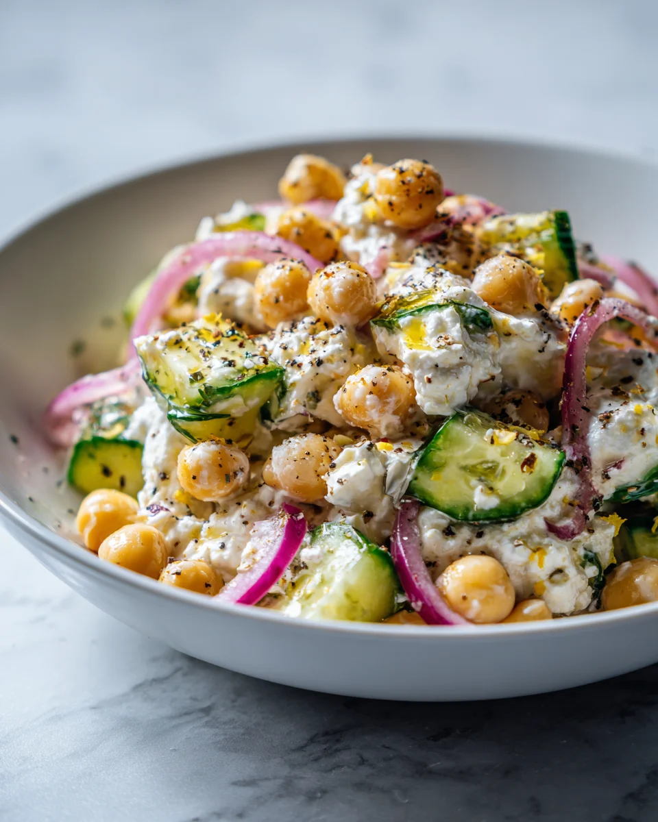 Hüttenkäse-Kichererbsen-Salat: Dein proteinreicher, frischer Genuss!