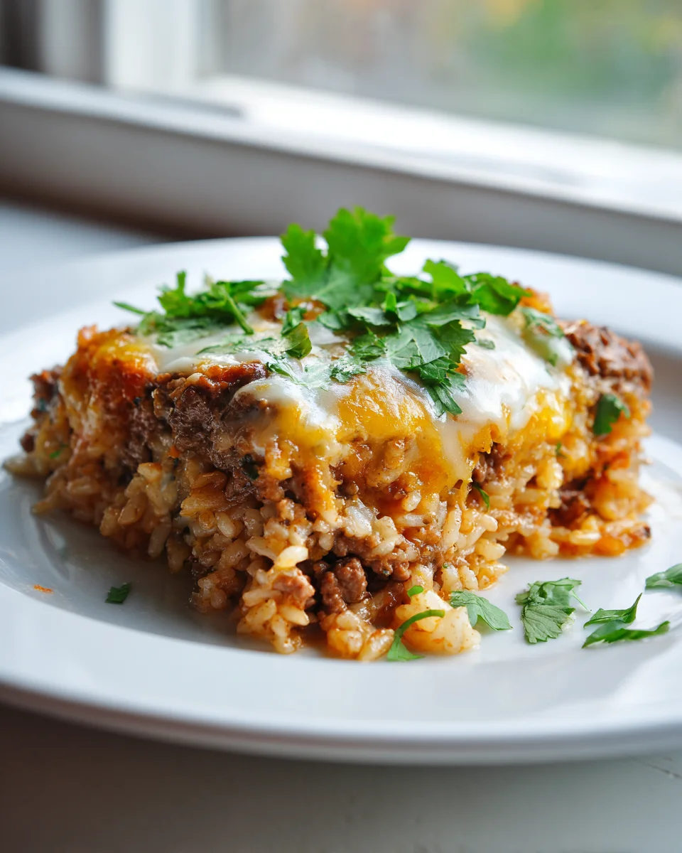 Der ultimative Mexikanische Rindfleisch-Reis-Auflauf mit Käse