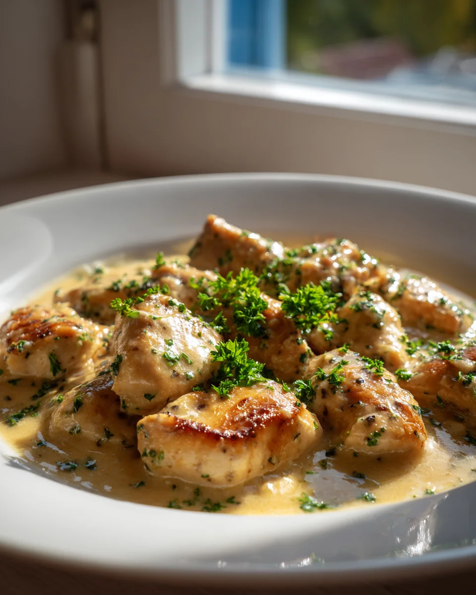 Ultimatives Hähnchenfilet in cremiger Knoblauchsauce