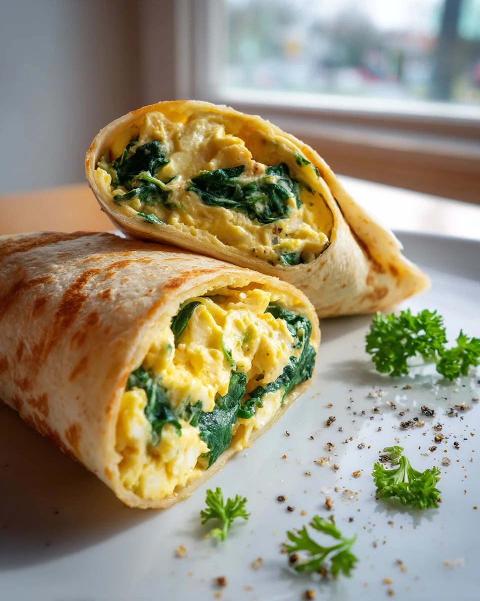 Protein Frühstücks Wrap: Ei & Spinat – Schnell & Lecker!