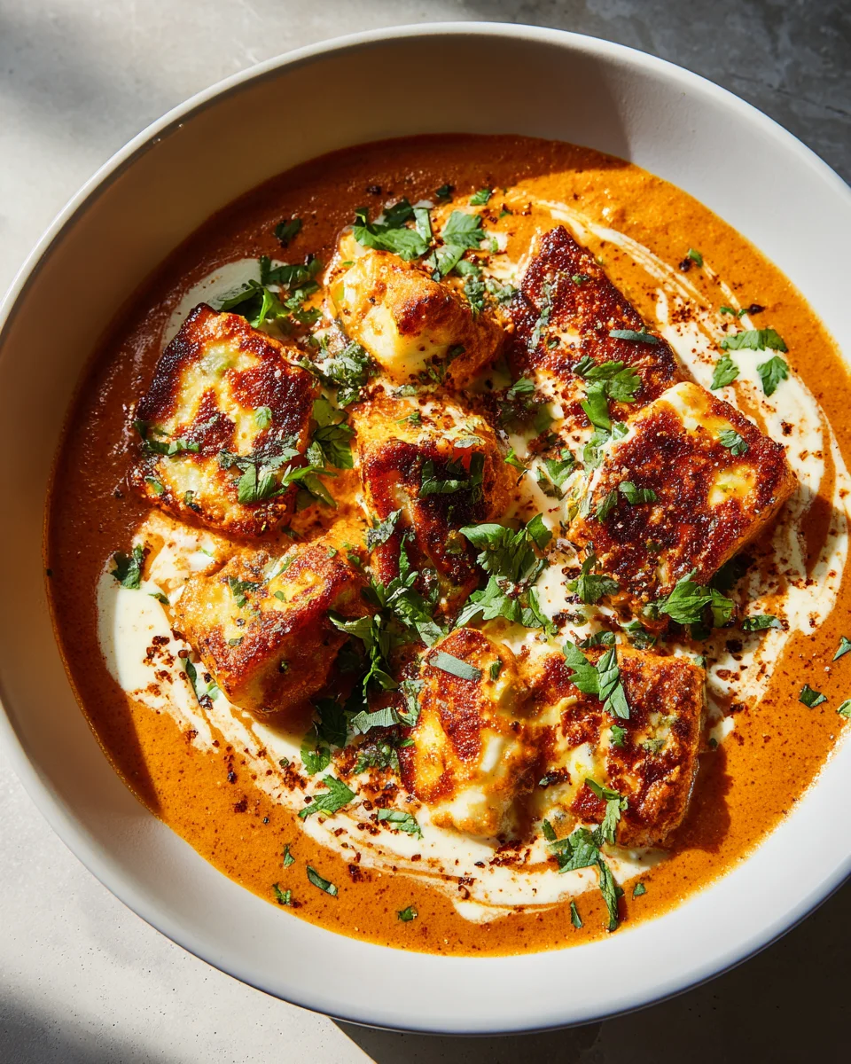 Halloumi Makhani: Cremiges indisches Gericht mit Cashew-Creme