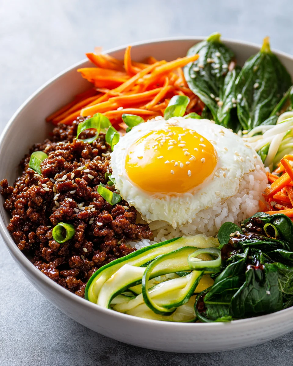 Köstliches Koreanisches Rindfleisch Bibimbap Bowl Rezept