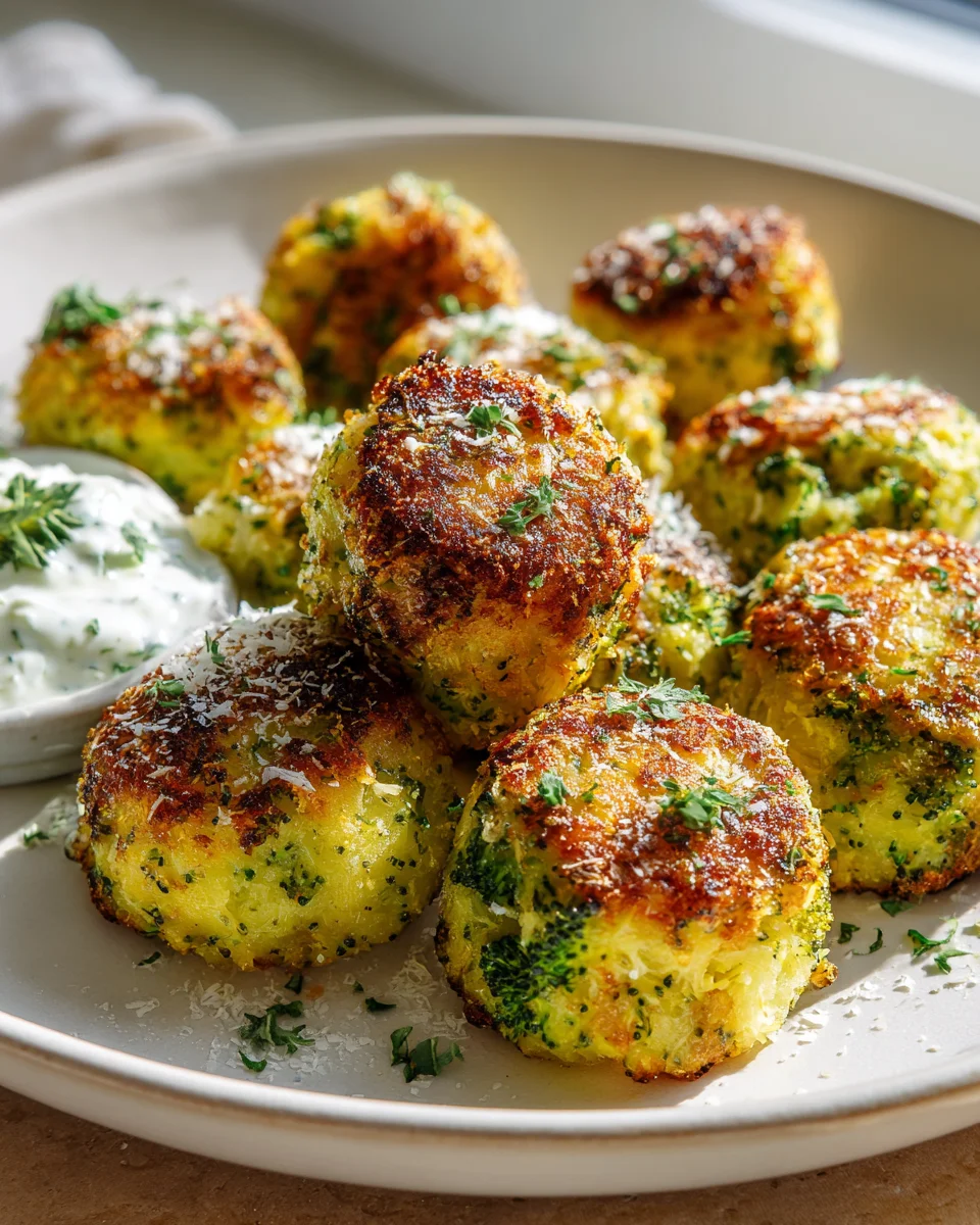 Low Carb Brokkoli-Hüttenkäse Bällchen aus dem Airfryer