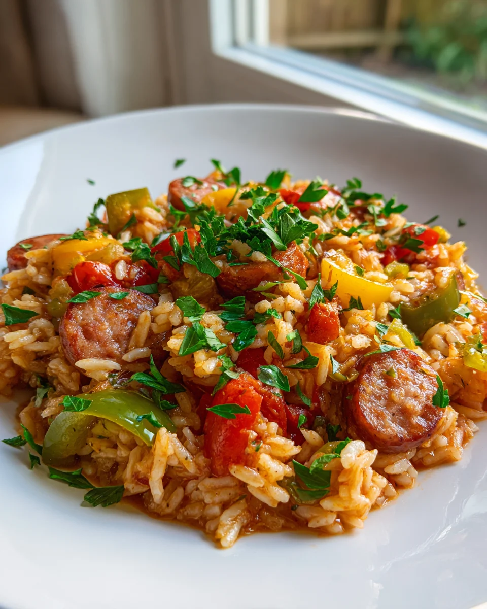One Pan Italian Beef Sausage & Rice: Quick Family Meal