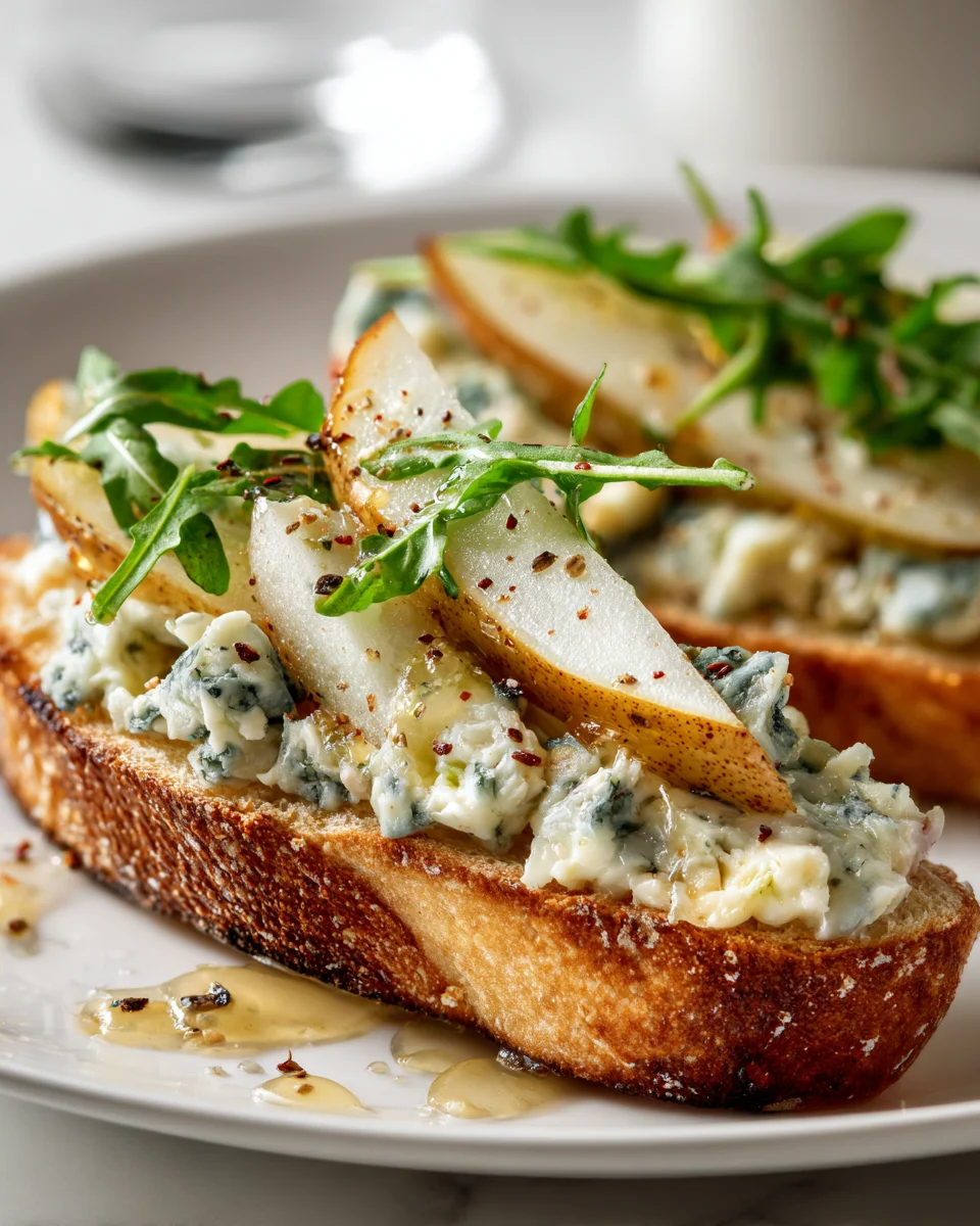 Gorgonzola Birnen Bruschetta: Süß, Salzig & Unwiderstehlich