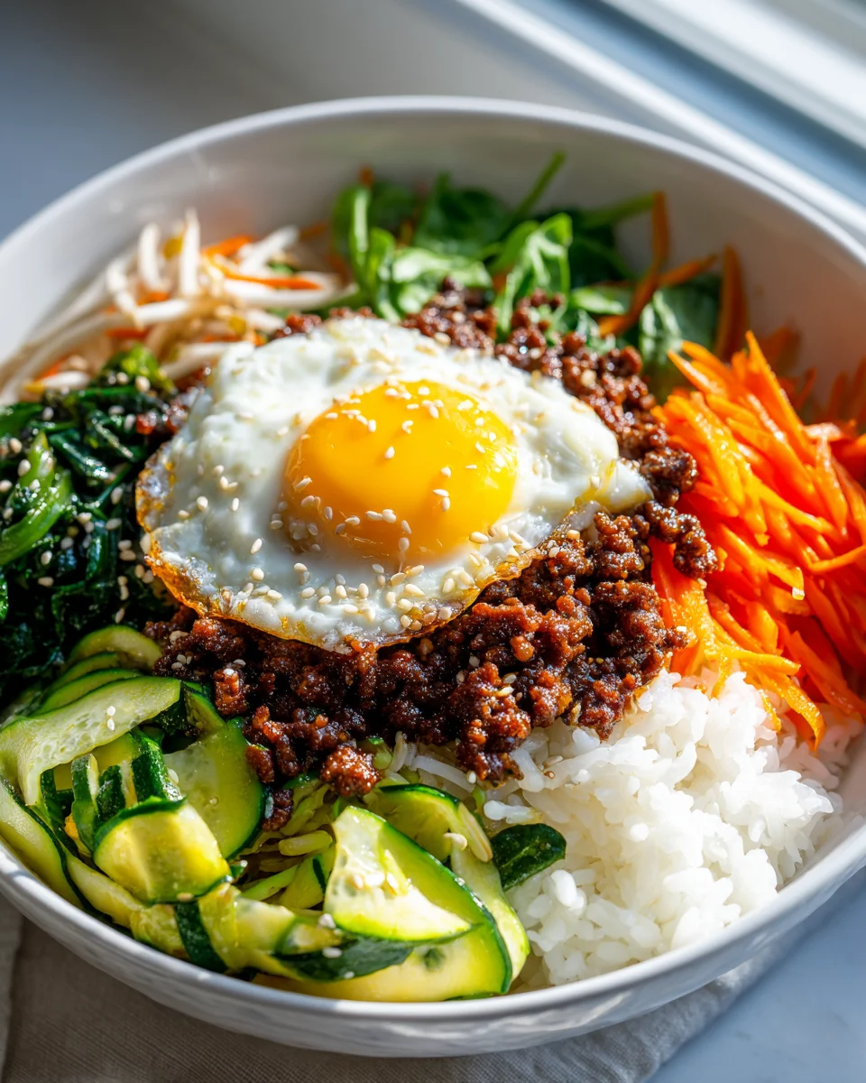 Köstliches Koreanisches Rindfleisch Bibimbap Bowl Rezept