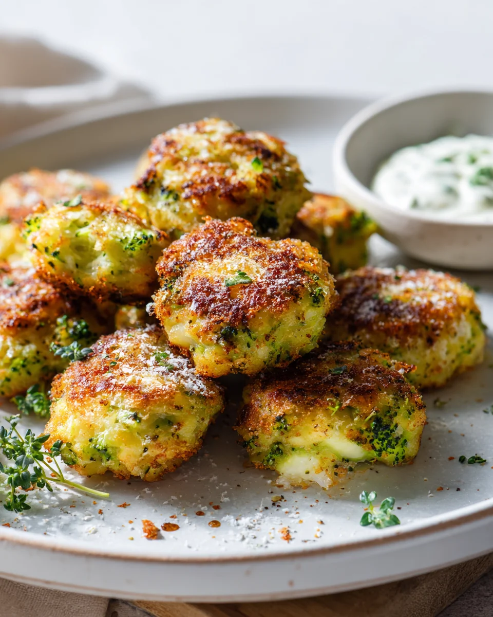 Low Carb Brokkoli-Hüttenkäse Bällchen aus dem Airfryer