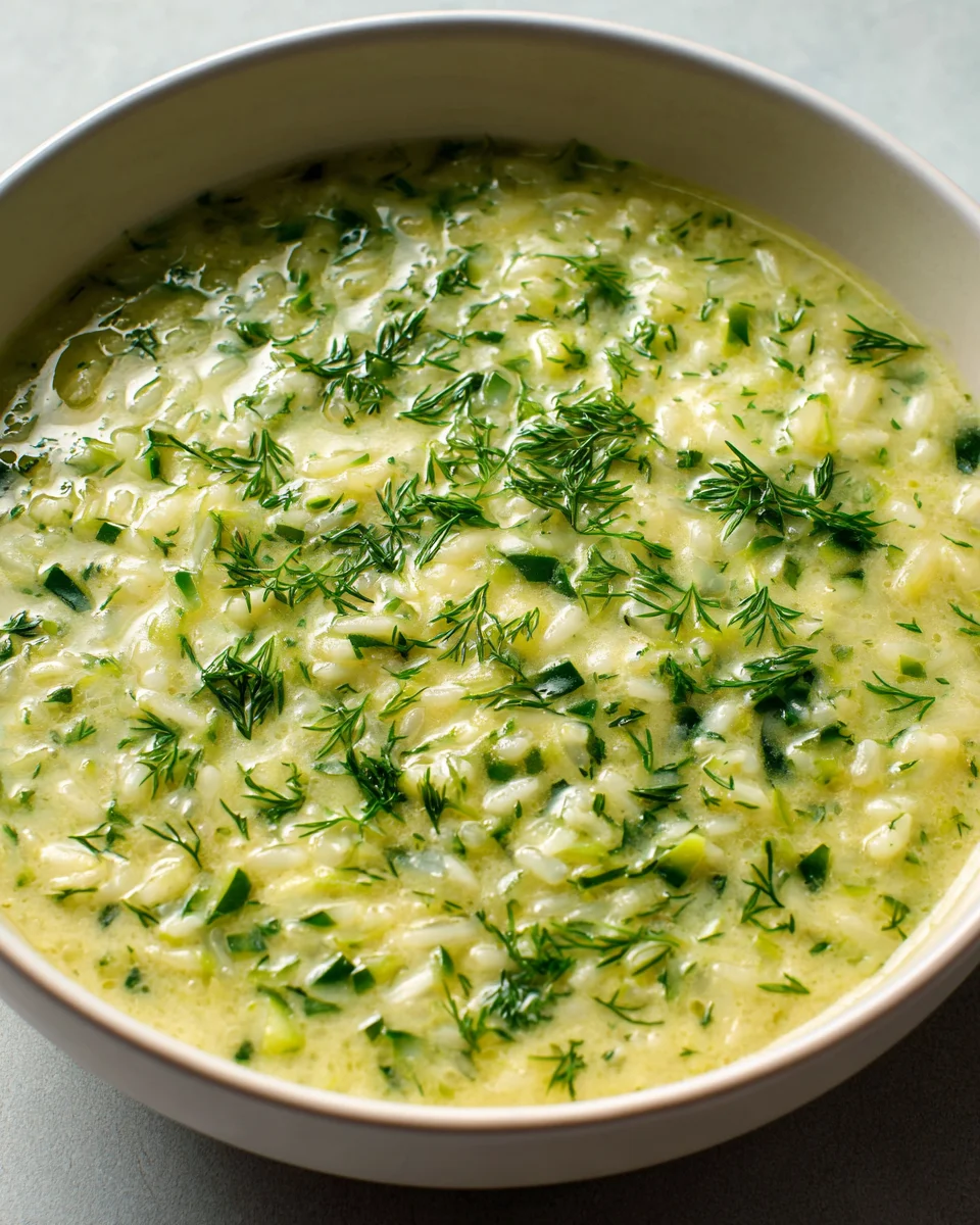 Zucchini-Reis-Suppe mit frischem Dill – Gesund & lecker!